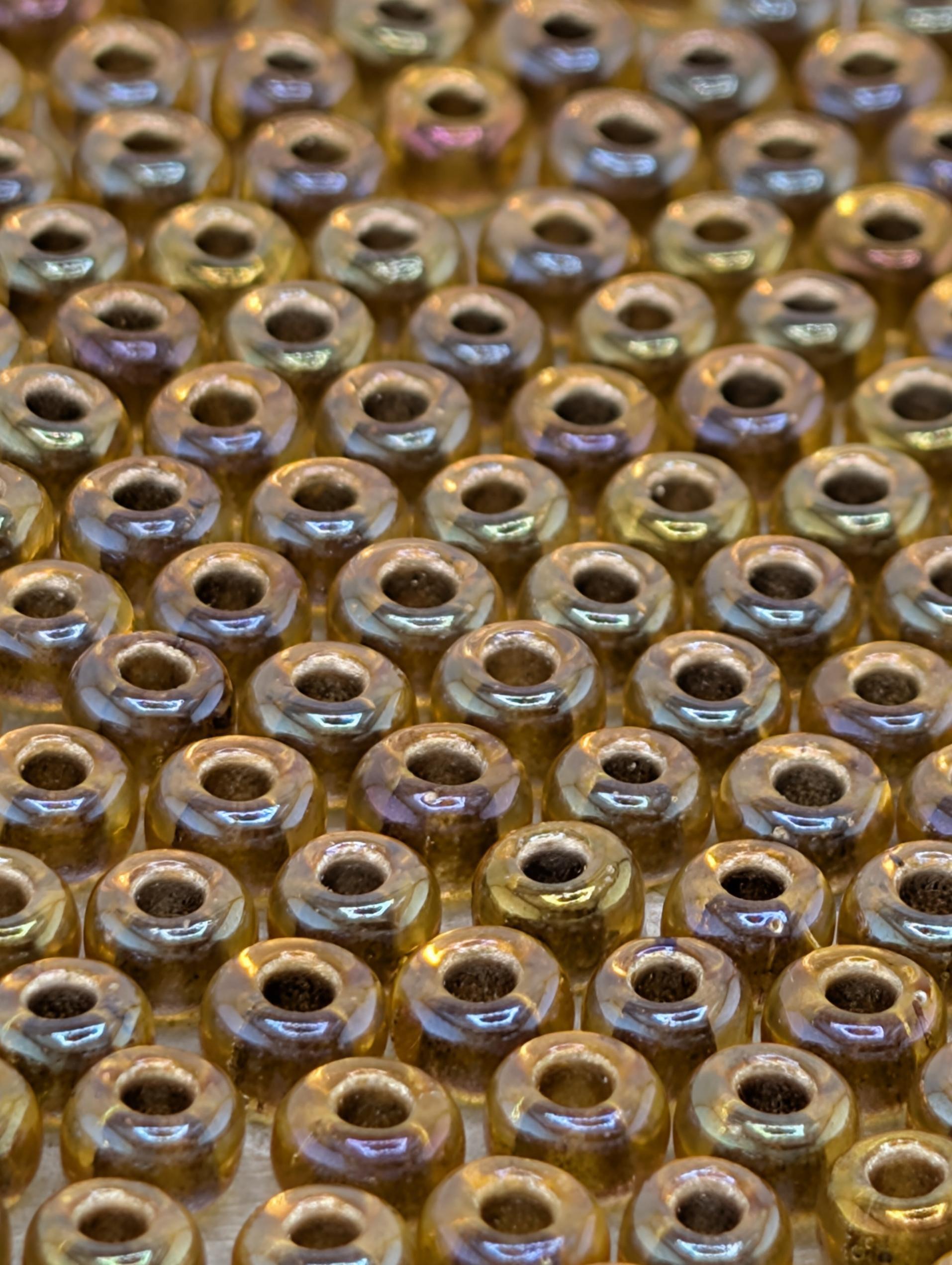 6-1126:Amber/Amber ICL*-Miyuki Rocaille 6/0 (20g pkg ~240 pcs)