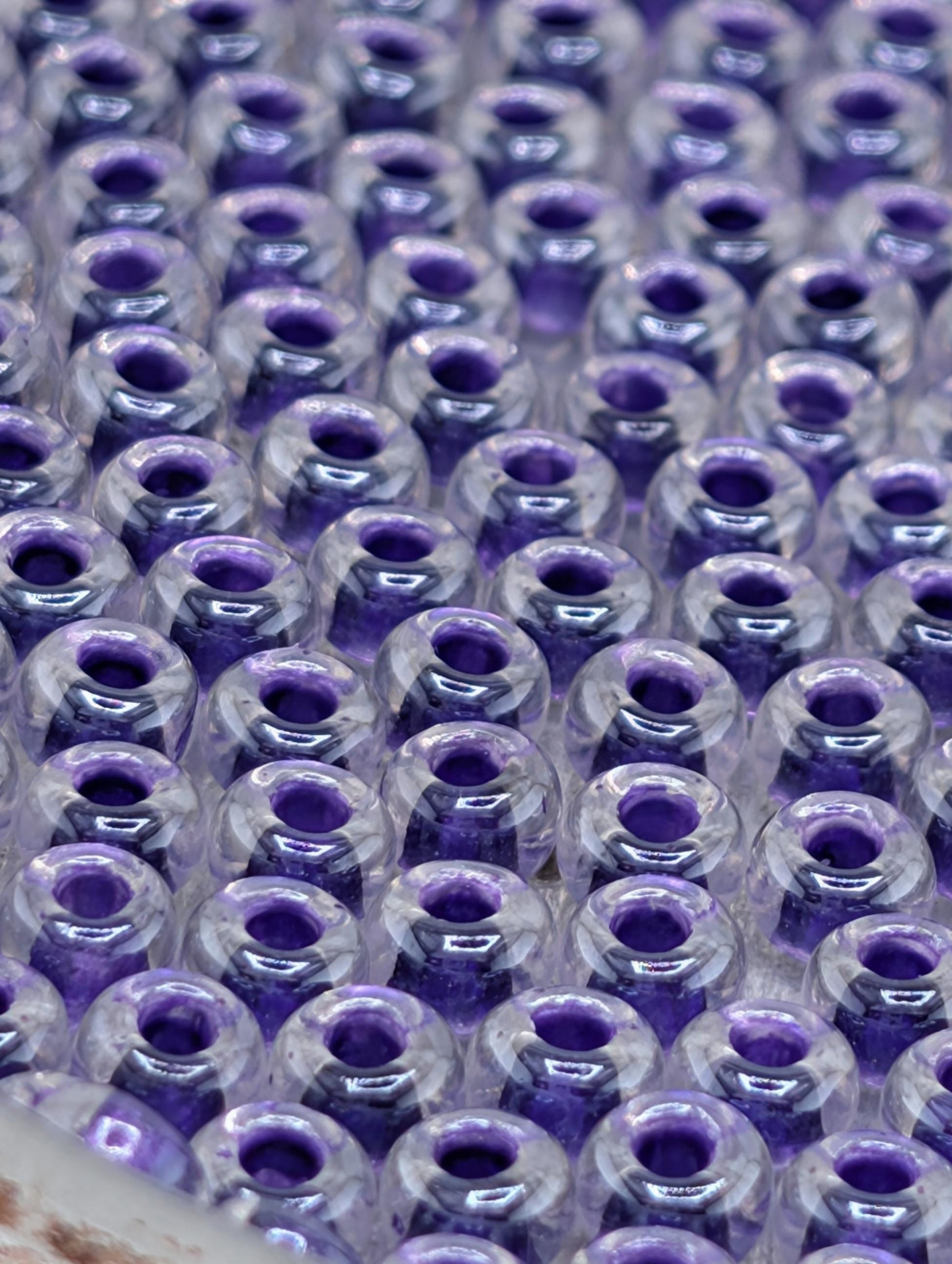 6-1558:Crystal/Dark Purple ICL-Miyuki Rocaille 6/0 (20g pkg ~240 pcs)