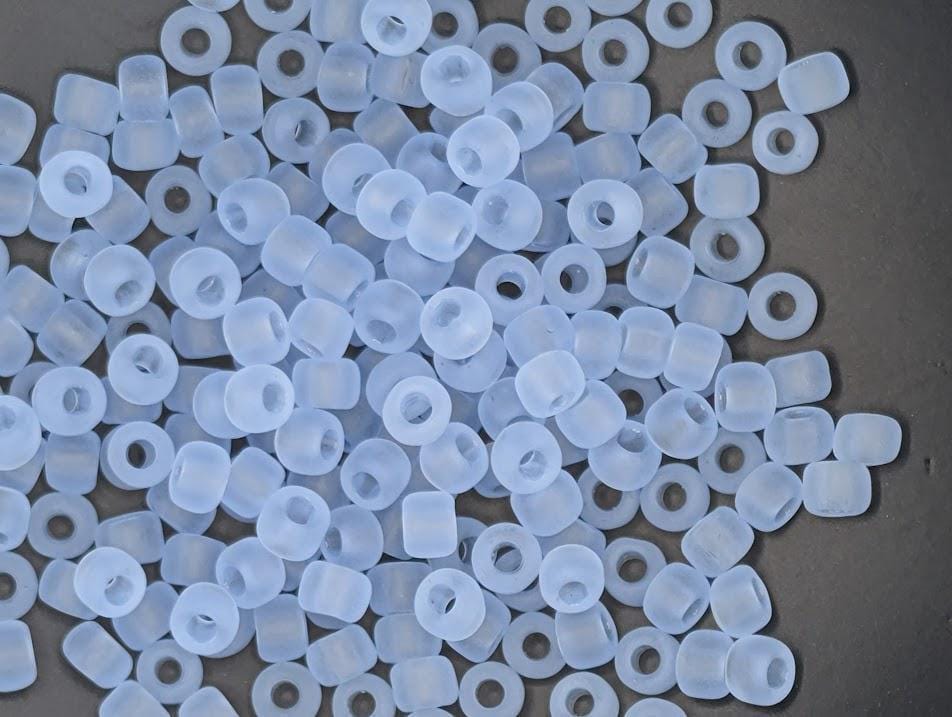 Matsuno Seed Beads Size 6 - Transparent Matte Pale Blue, 15g