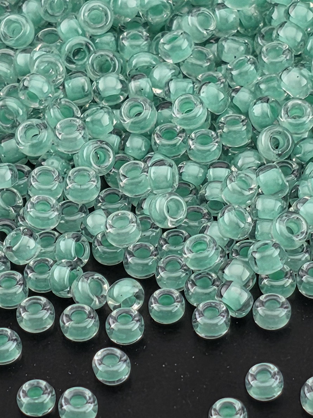 Miyuki Seed Beads 11/0: Crystal Light Aqua, Inside Color Lined, 20g | Japanese Seed Beads | Bead Weaving Embroidery Supply | DIY Jewelry