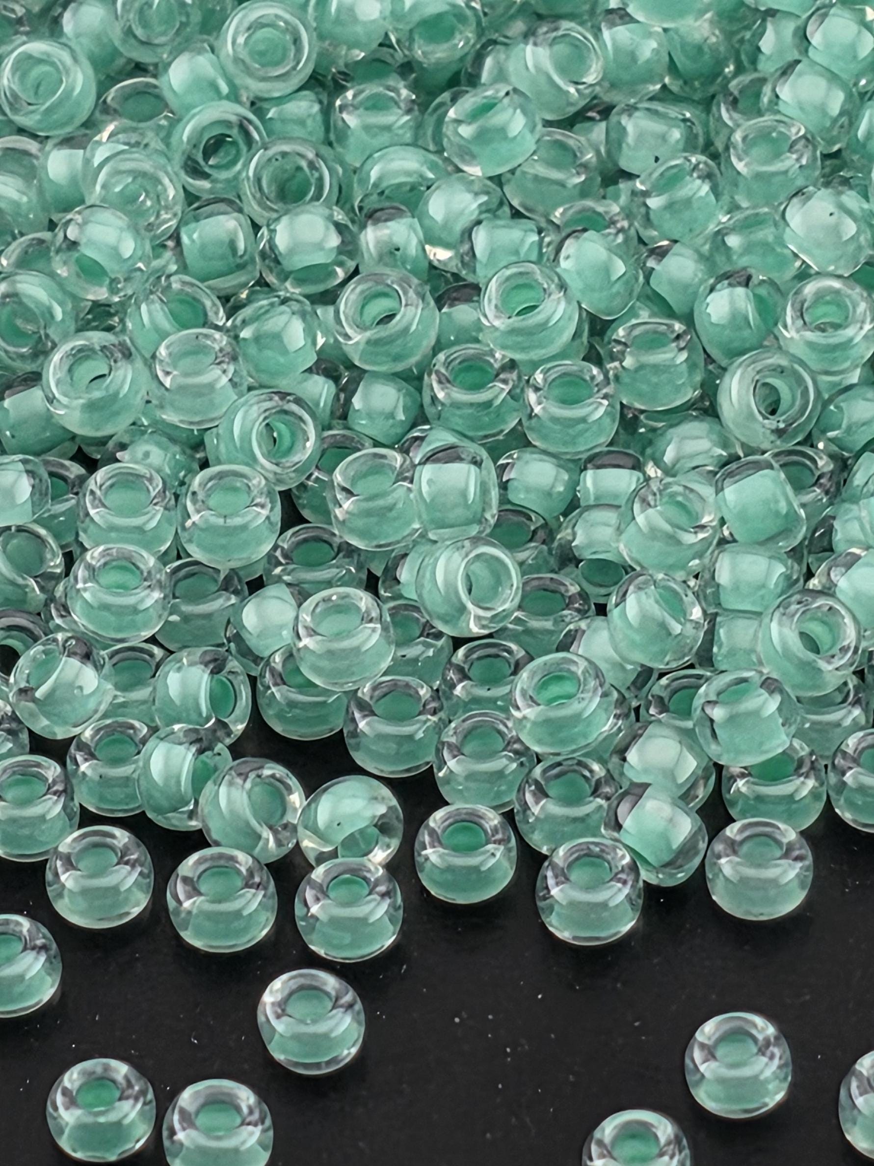 Miyuki Seed Beads 11/0: Crystal Light Aqua, Inside Color Lined, 20g | Japanese Seed Beads | Bead Weaving Embroidery Supply | DIY Jewelry