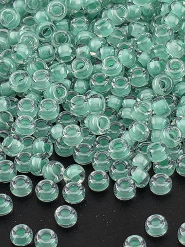 Miyuki Seed Beads 11/0: Crystal Light Aqua, Inside Color Lined, 20g | Japanese Seed Beads | Bead Weaving Embroidery Supply | DIY Jewelry