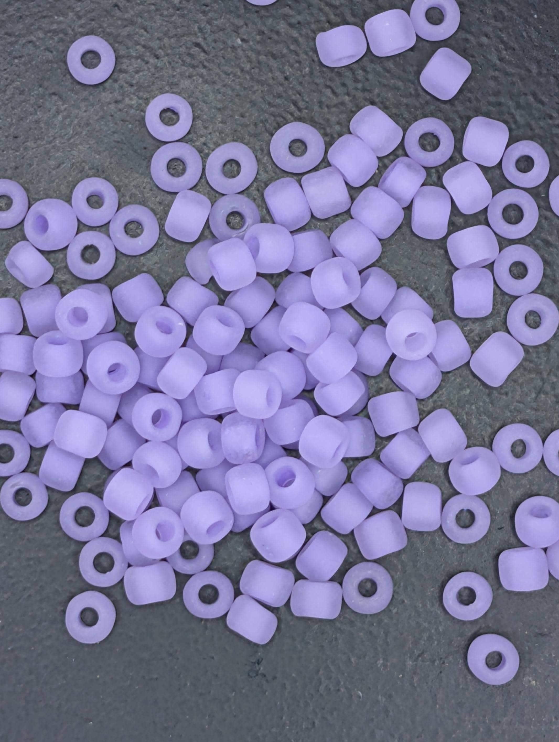Matsuno Seed Beads Size 6 - Matte Translucent Lilac, 15g Pack