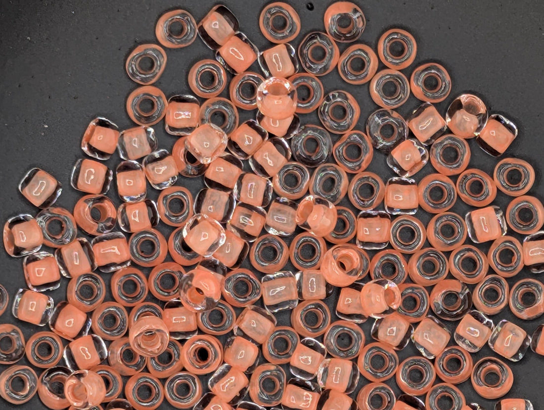 Matsuno Seed Beads Size 6: Translucent Matte Tangerine, 15g Pack