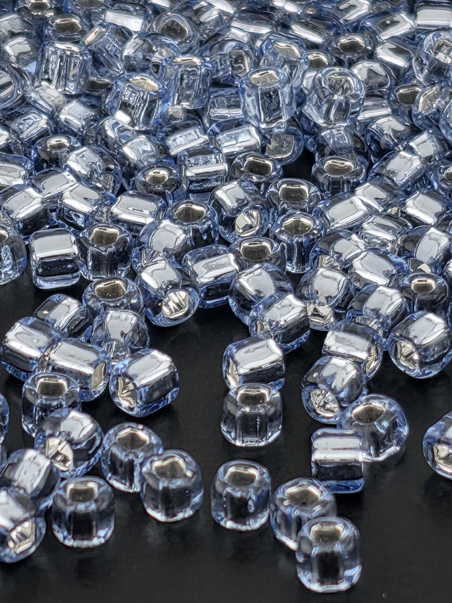 Matsuno Seed Beads, Light Blue Silver-Lined (Size 6, 15g, ~180 pcs)