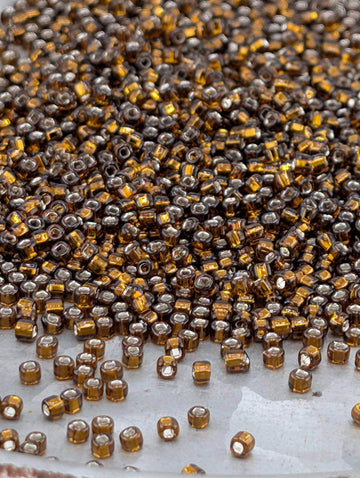 Transparent Silver-Lined Root Beer Seed Beads: Size 11 Round Matsuno Glass