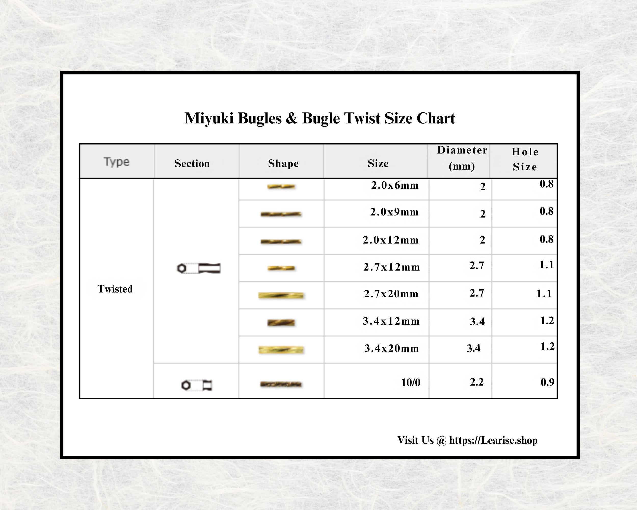 Miyuki Twisted Bugles 2x12 Emerald Matte Rainbow Size 2x12mm