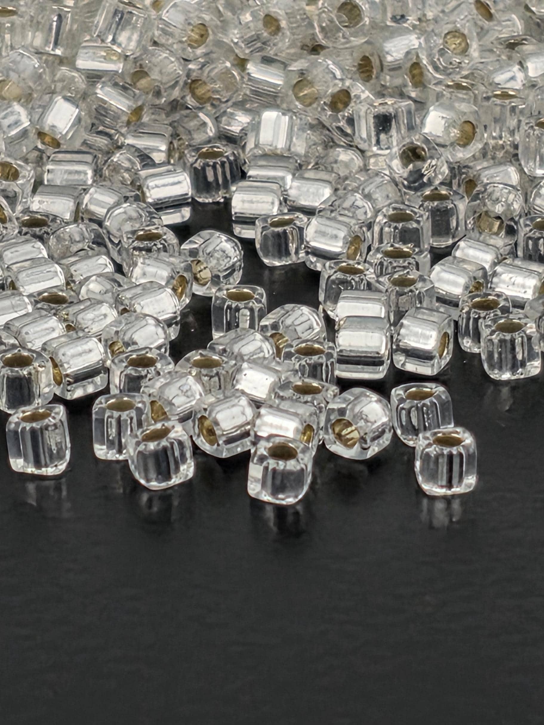 Miyuki Square/Cubes Crystal Translucent Silver-Lined Size 1.5mm