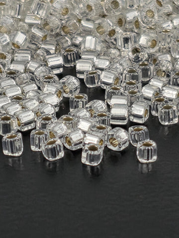 Miyuki Square/Cubes Crystal Translucent Silver-Lined Size 1.5mm