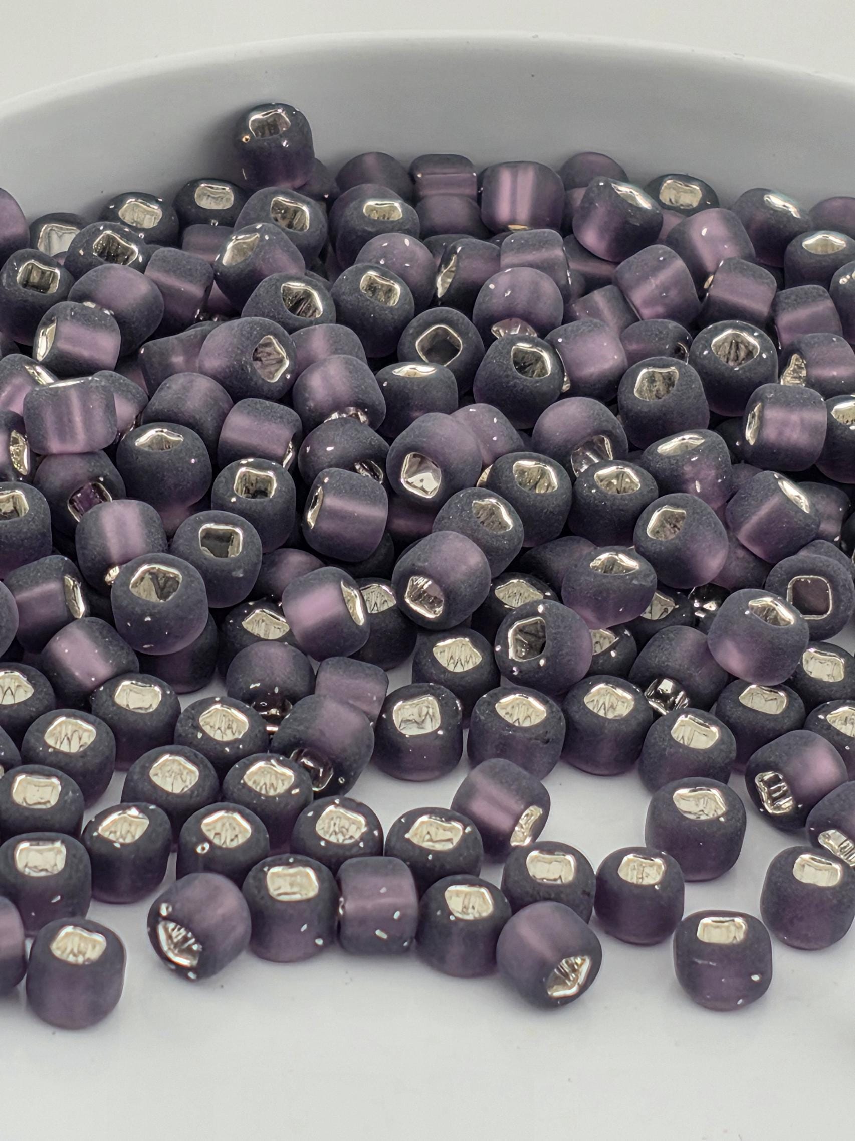Matsuno Seed Beads, Matte Amethyst Purple (Size 6, 15g, ~180 pcs)