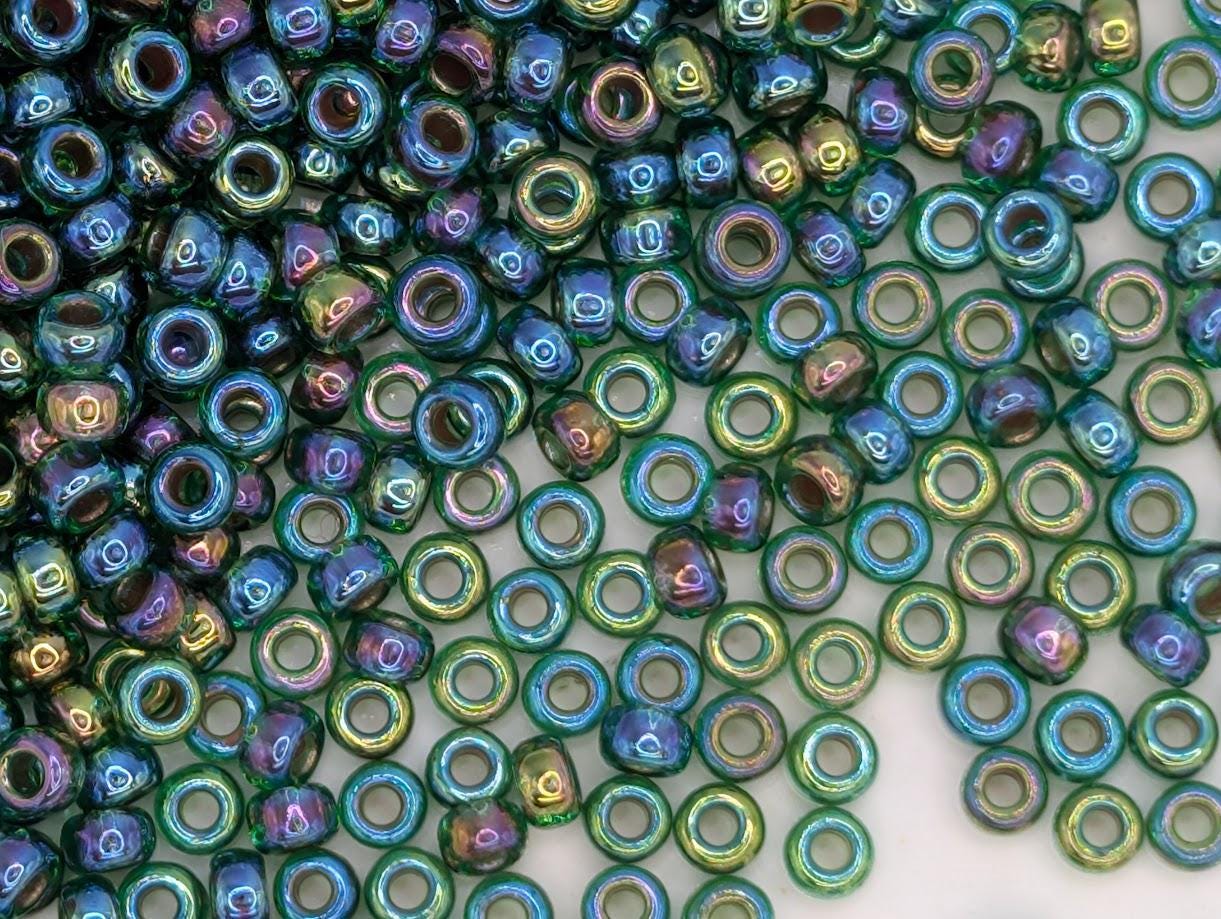 Miyuki Rocailles Beads: Emerald Metallic Rainbow - Size 11/0, 20g