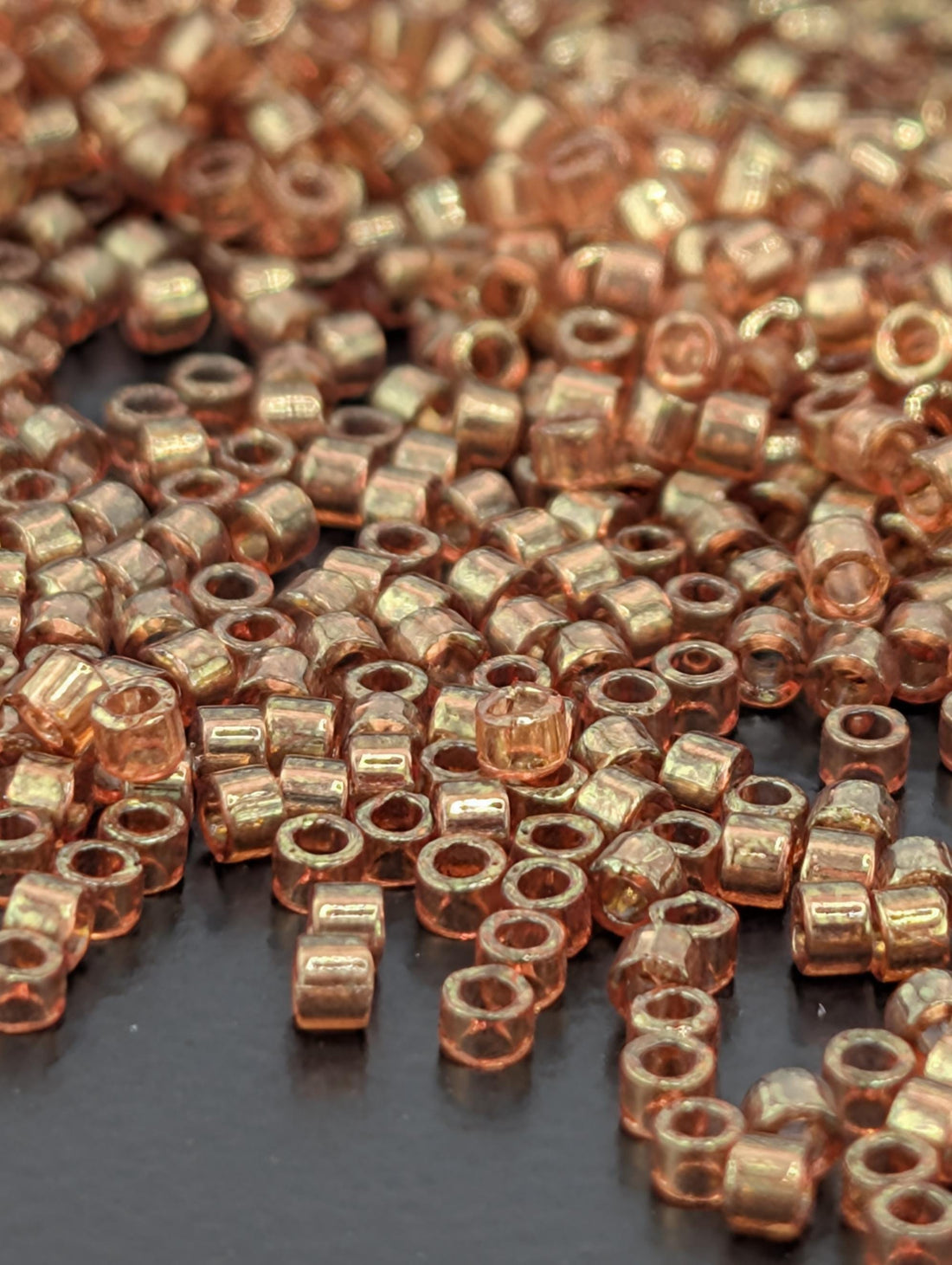 DB0121 Seed Bead Tubes: Rose Gold Miyuki Delica (Size 11, 7 grams, ~1400 beads)
