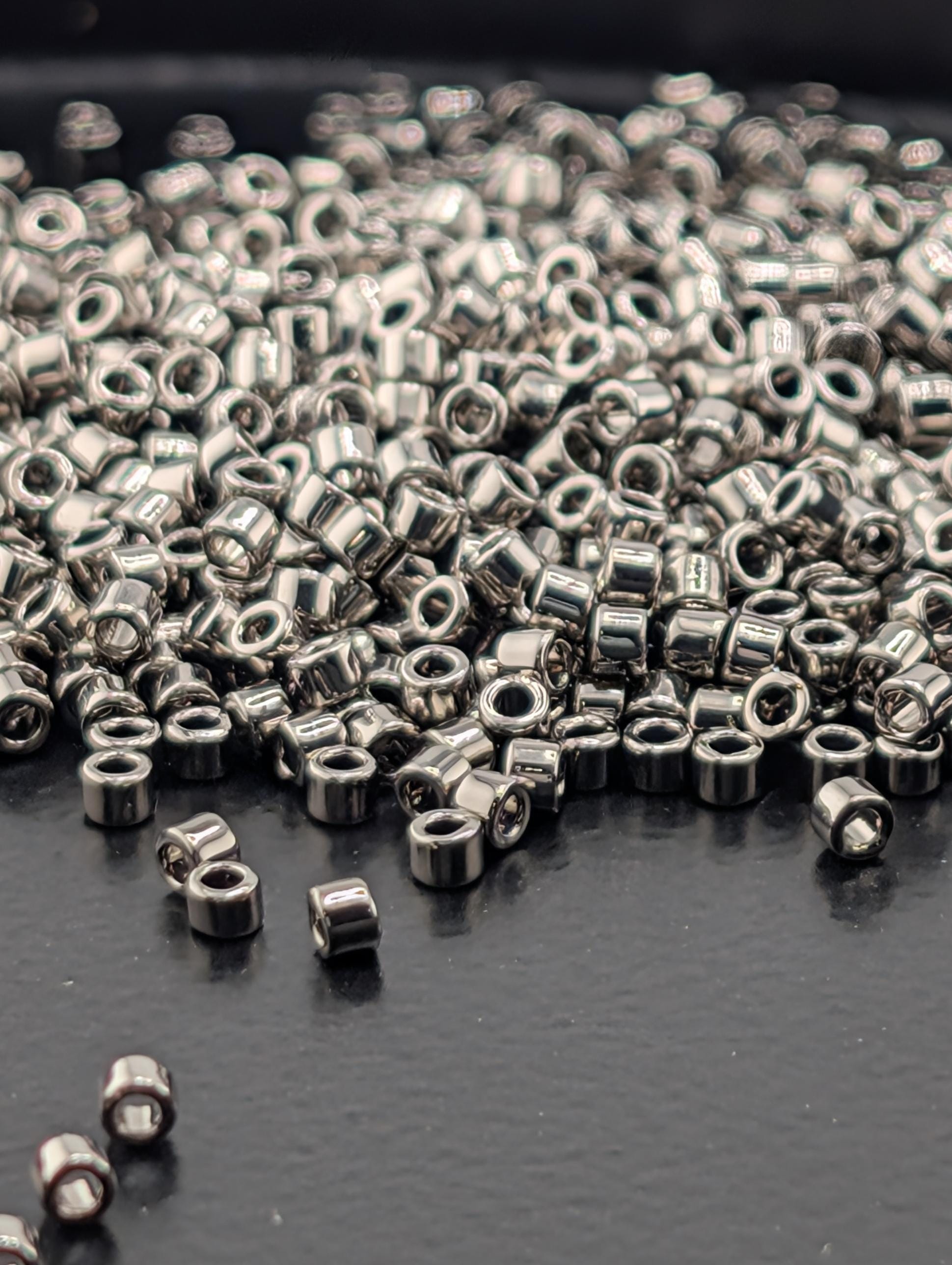 DB0021 Miyuki Delica Seed Beads: Nickel Plated Metallic - Size 11, 7g Tube