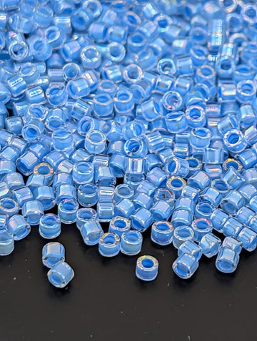 DB0076 Miyuki Delica 11/0 Seed Beads: Crystal Medium Blue ICL/R