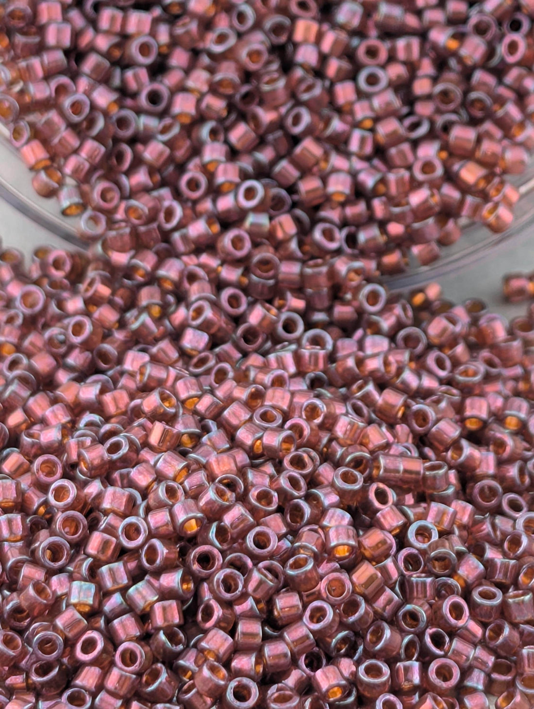 DB0120:Wild Irish Rose Translucent Inside Color Lined Miyuki Delica (Size 11, 7 grams, ~1400 beads)