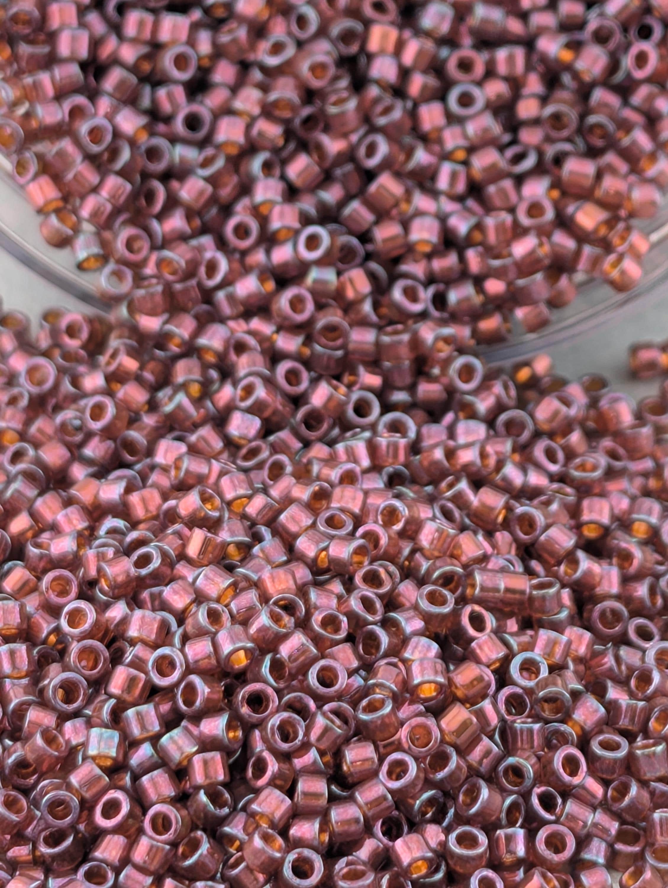DB0120:Wild Irish Rose Translucent Inside Color Lined Miyuki Delica (Size 11, 7 grams, ~1400 beads)