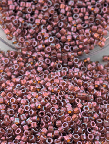 DB0120:Wild Irish Rose Translucent Inside Color Lined Miyuki Delica (Size 11, 7 grams, ~1400 beads)