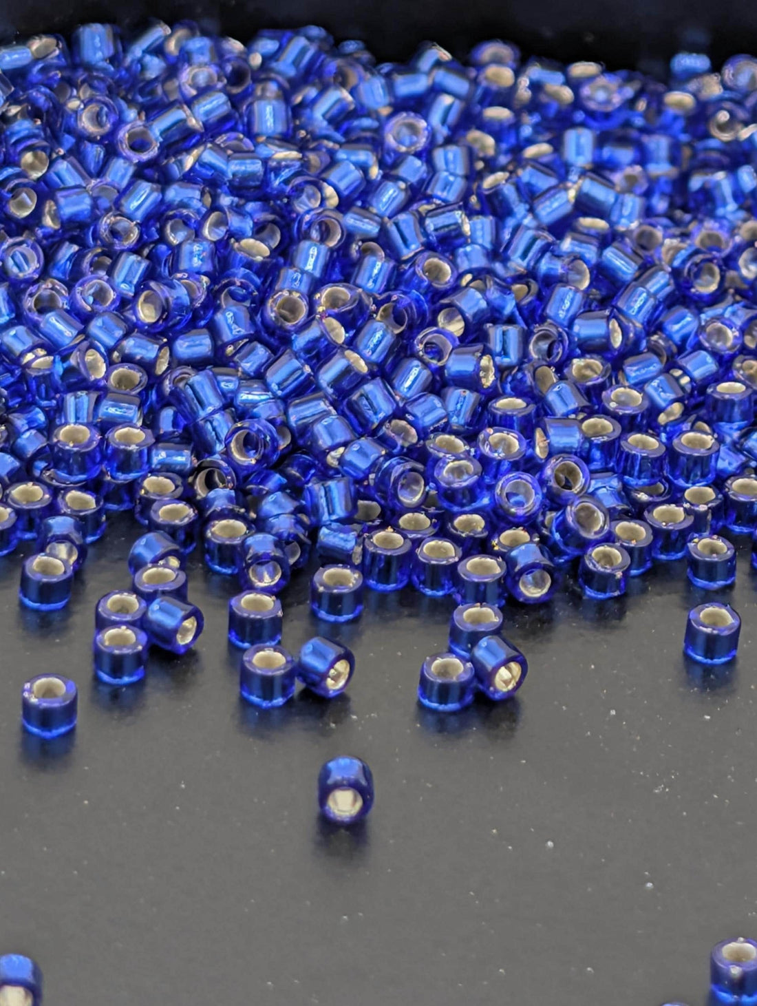 DB0047:Cobalt Blue Translucent Silver Lined Miyuki Delica (Size 11, 7 grams, ~1400 beads)