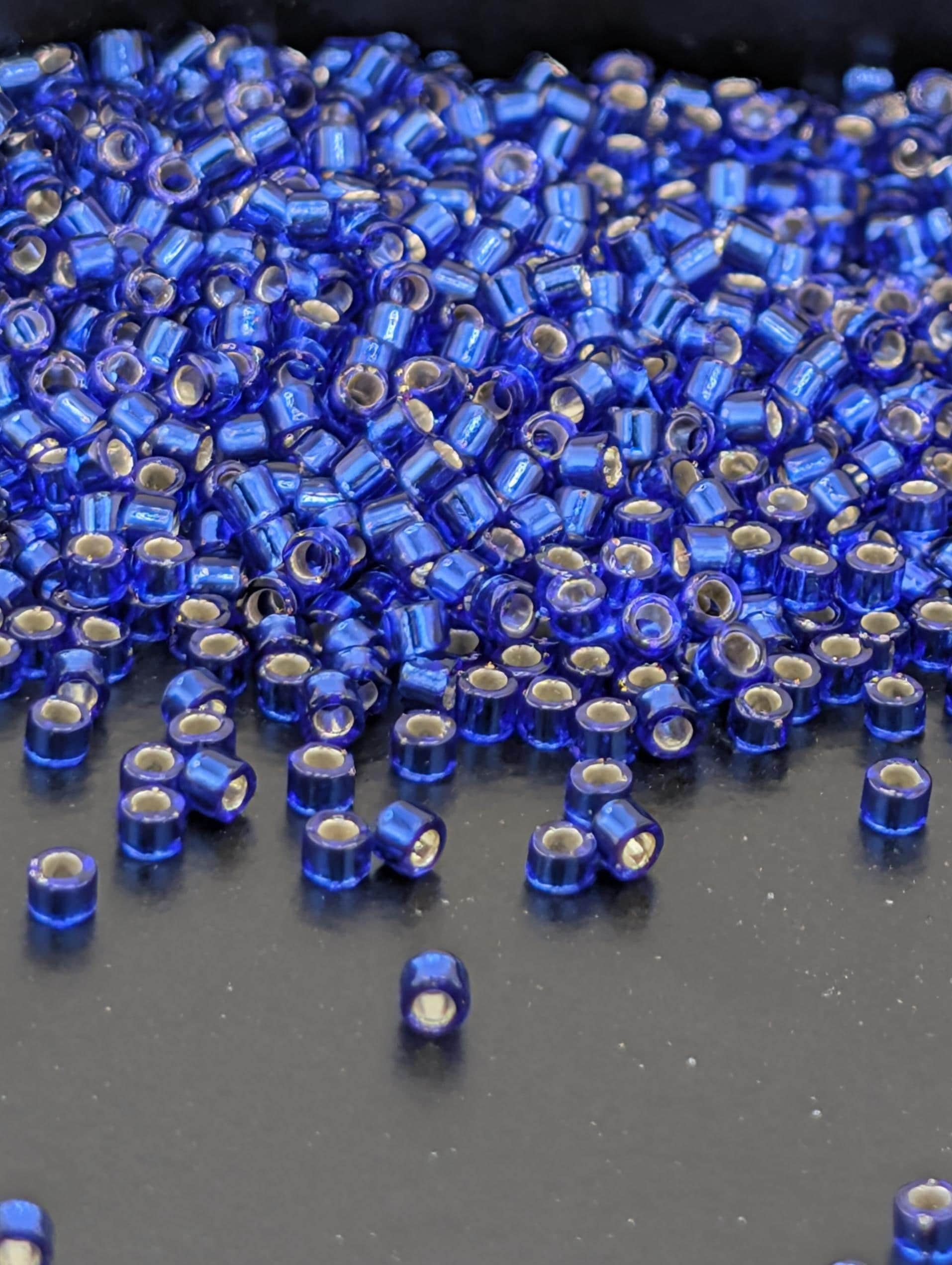 DB0047:Cobalt Blue Translucent Silver Lined Miyuki Delica (Size 11, 7 grams, ~1400 beads)