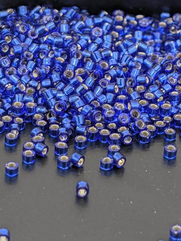DB0047:Cobalt Blue Translucent Silver Lined Miyuki Delica (Size 11, 7 grams, ~1400 beads)