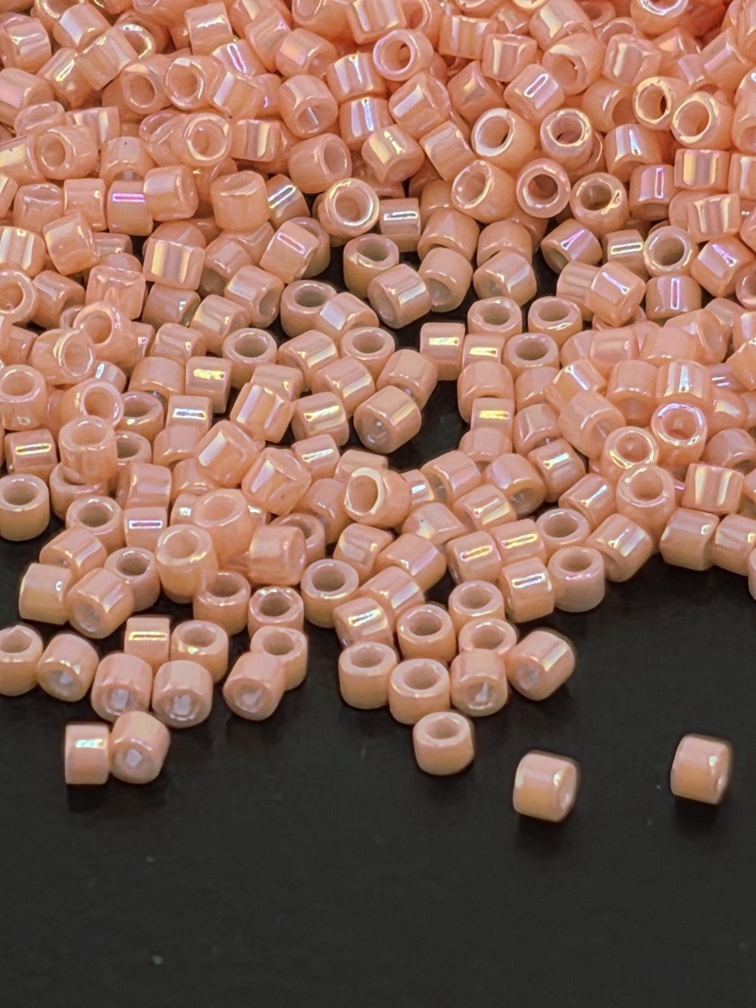DB0207:Peachy Coral Opaque Luster Rainbowdb0207-1 Miyuki Delica (Size 11, 7 grams, ~1400 beads)