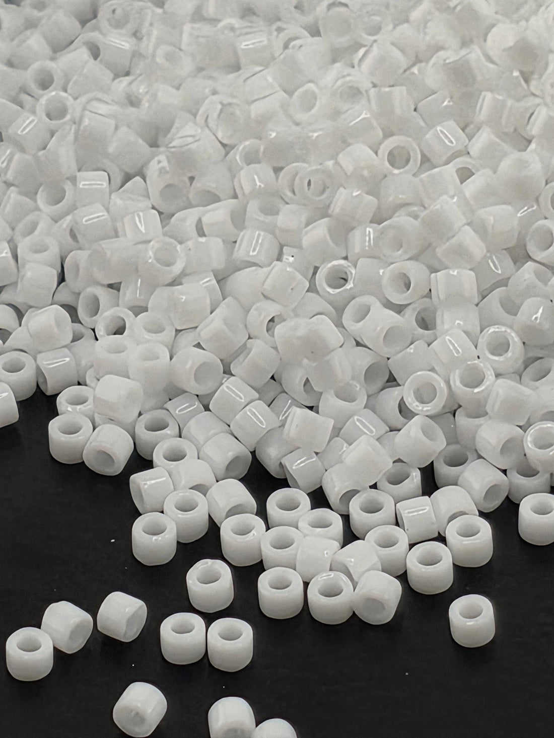 DB0200 Opaque White Seed Beads: Miyuki Delica Glass (Size 11, 7 grams, ~1400 beads)