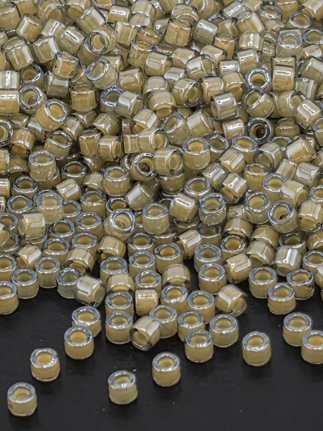 DB2046 Miyuki Delica Beads: Luminous Warm Almond Blue (Size 11, 7 grams, ~1400 beads)