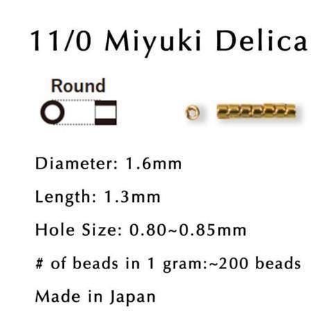 DB2046 Miyuki Delica Beads: Luminous Warm Almond Blue (Size 11, 7 grams, ~1400 beads)