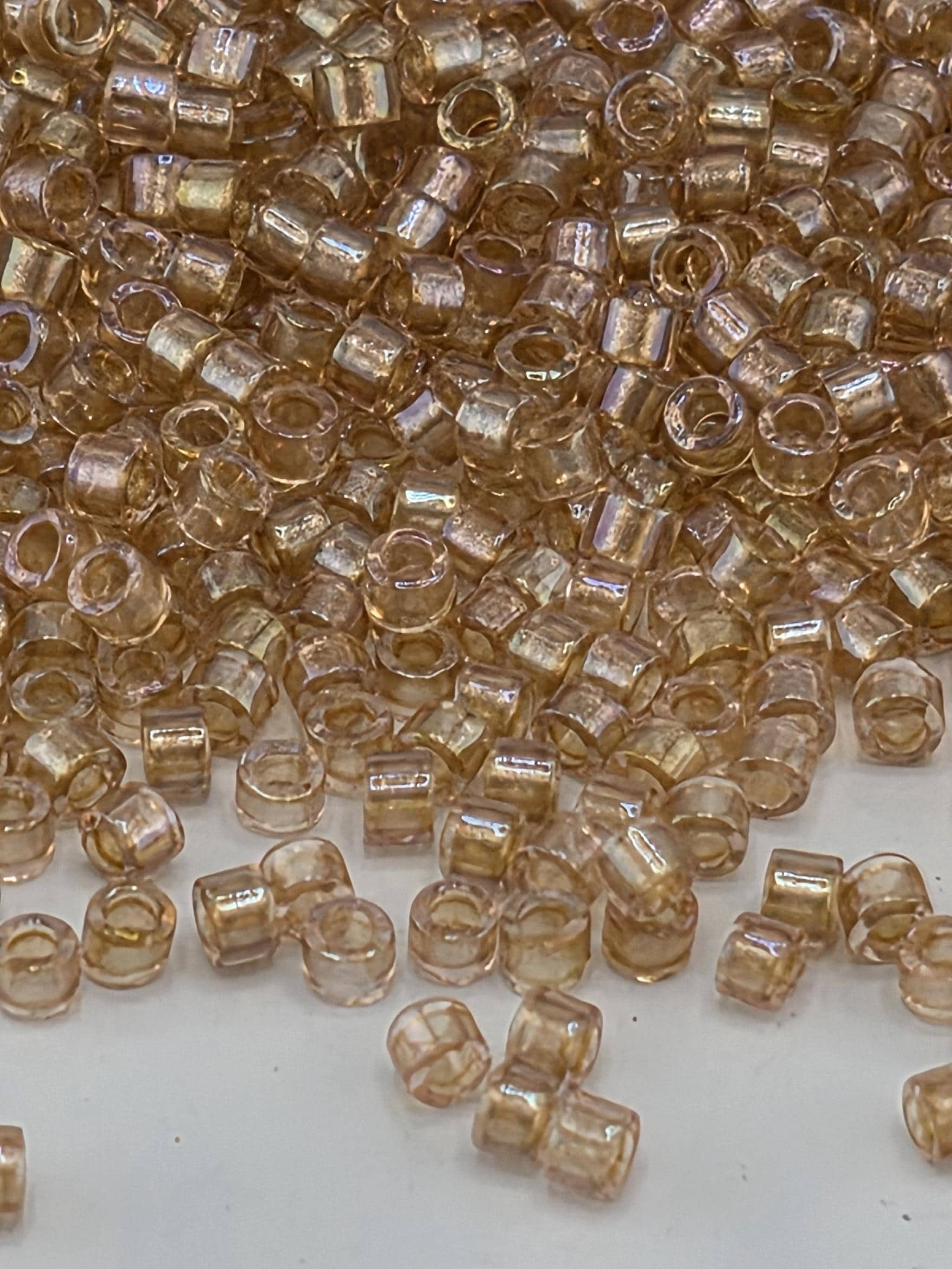 DB2373:Creamrose Inside Color Lined Rainbow Duracoat Miyuki Delica (Size 11, 7 grams, ~1400 beads)