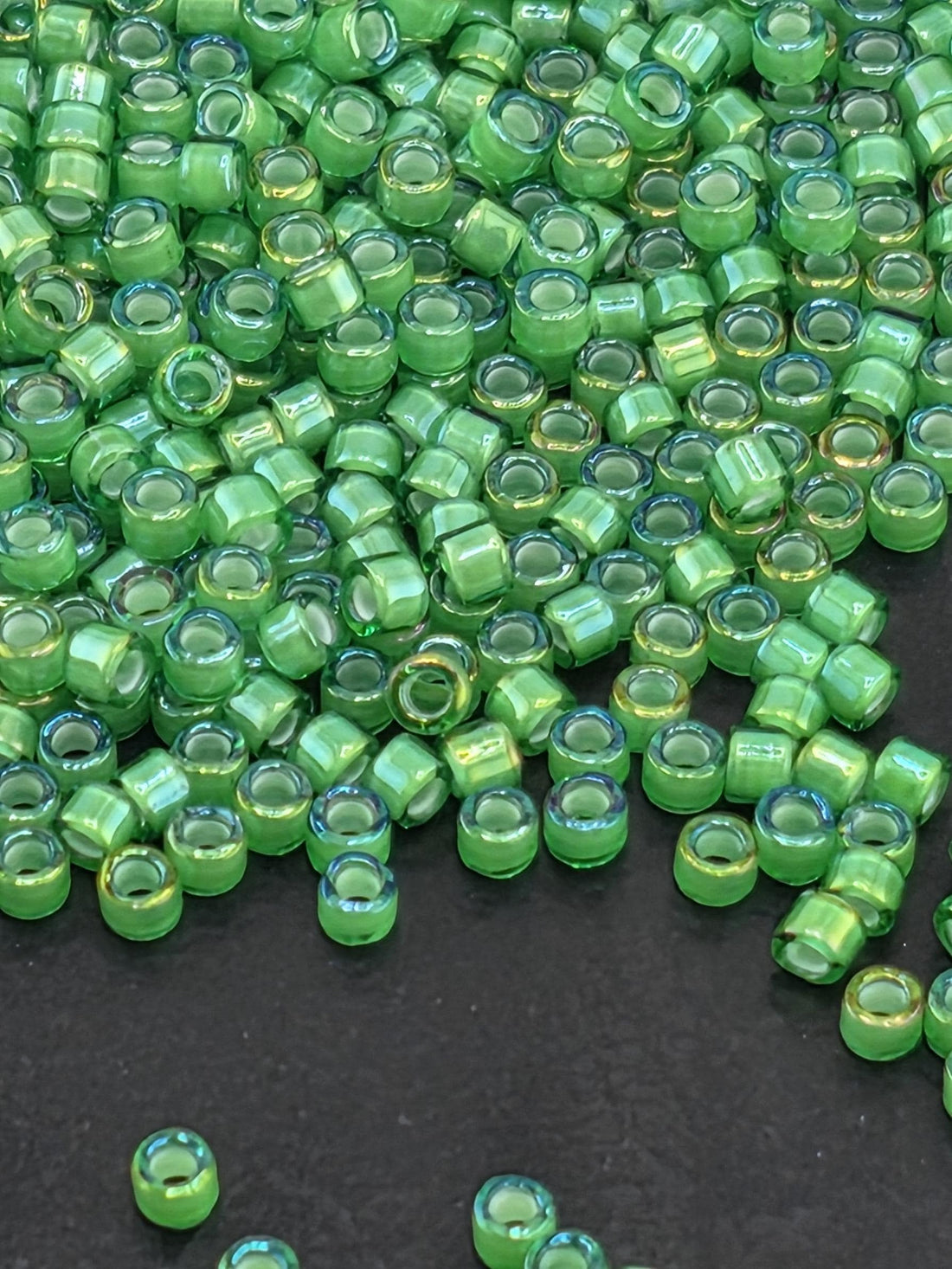 DB1787:Dublin Spring/White Inside Color Lined Rainbow Miyuki Delica (Size 11, 7 grams, ~1400 beads)