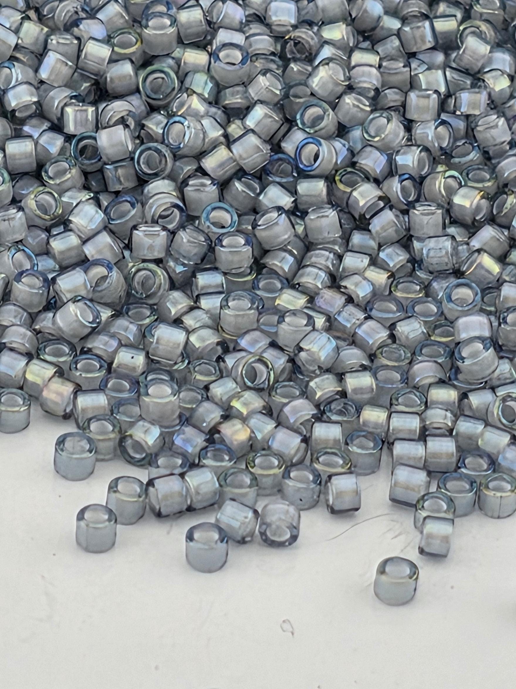 DB1793:Steel Skyline/White Inside Color Lined Rainbow Miyuki Delica (Size 11, 7 grams, ~1400 beads)