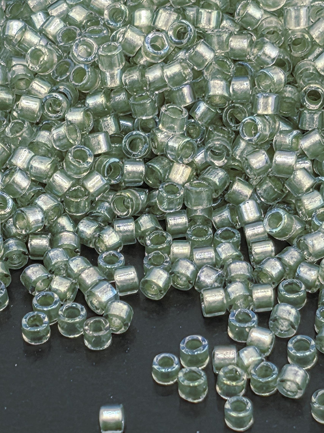 DB2378:Silver Strand Inside Color Lined Rainbow Duracoat Miyuki Delica (Size 11, 7 grams, ~1400 beads)