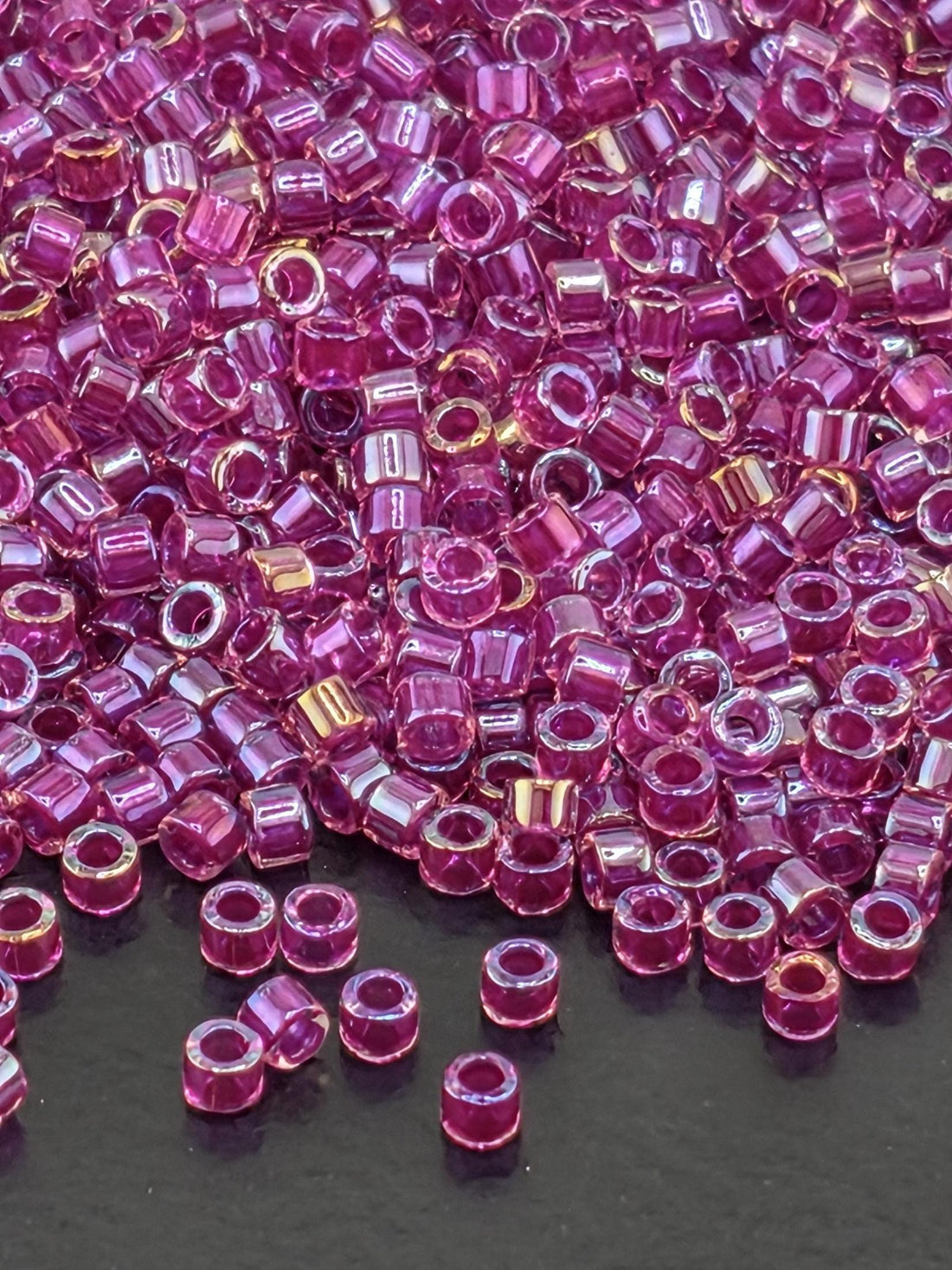 DB2389:Violet Rose Inside Color Lined Rainbow Duracoat Miyuki Delica (Size 11, 7 grams, ~1400 beads)