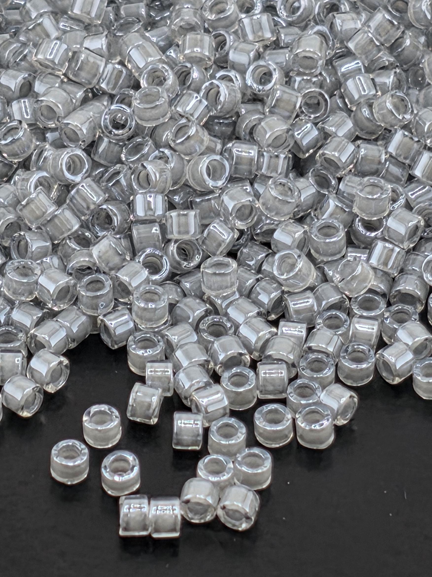 DB2392:Arctic Silver Inside Color Lined Duracoat Miyuki Delica (Size 11, 7 grams, ~1400 beads)