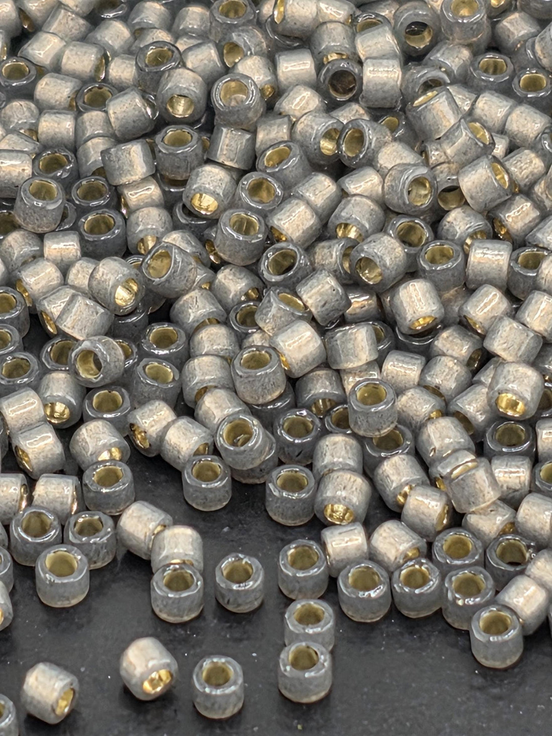 DB2185:Mink Grey Dyed Silver-Lined Matte Duracoat Miyuki Delica (Size 11, 7 grams, ~1400 beads)