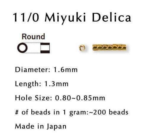 DB1891 Miyuki Delica Beads: Auburn Translucent (Size 11, 7 grams, ~1400 beads)