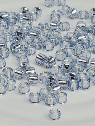 4966SB Silver-Lined Translucent Light Blue 8/0 Matsuno Seed Beads (15g, ~600 pcs)