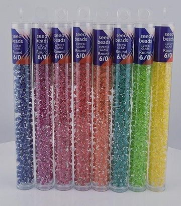 Preciosa-Ornela Glass Seed Beads: Terra-Intensive Lined - Size 6/0, 8 - 20g Tubes