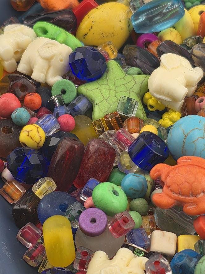 School Of Howlite Glass, Gemstone & Metal Bead Mix By Learise, 2oz pkg