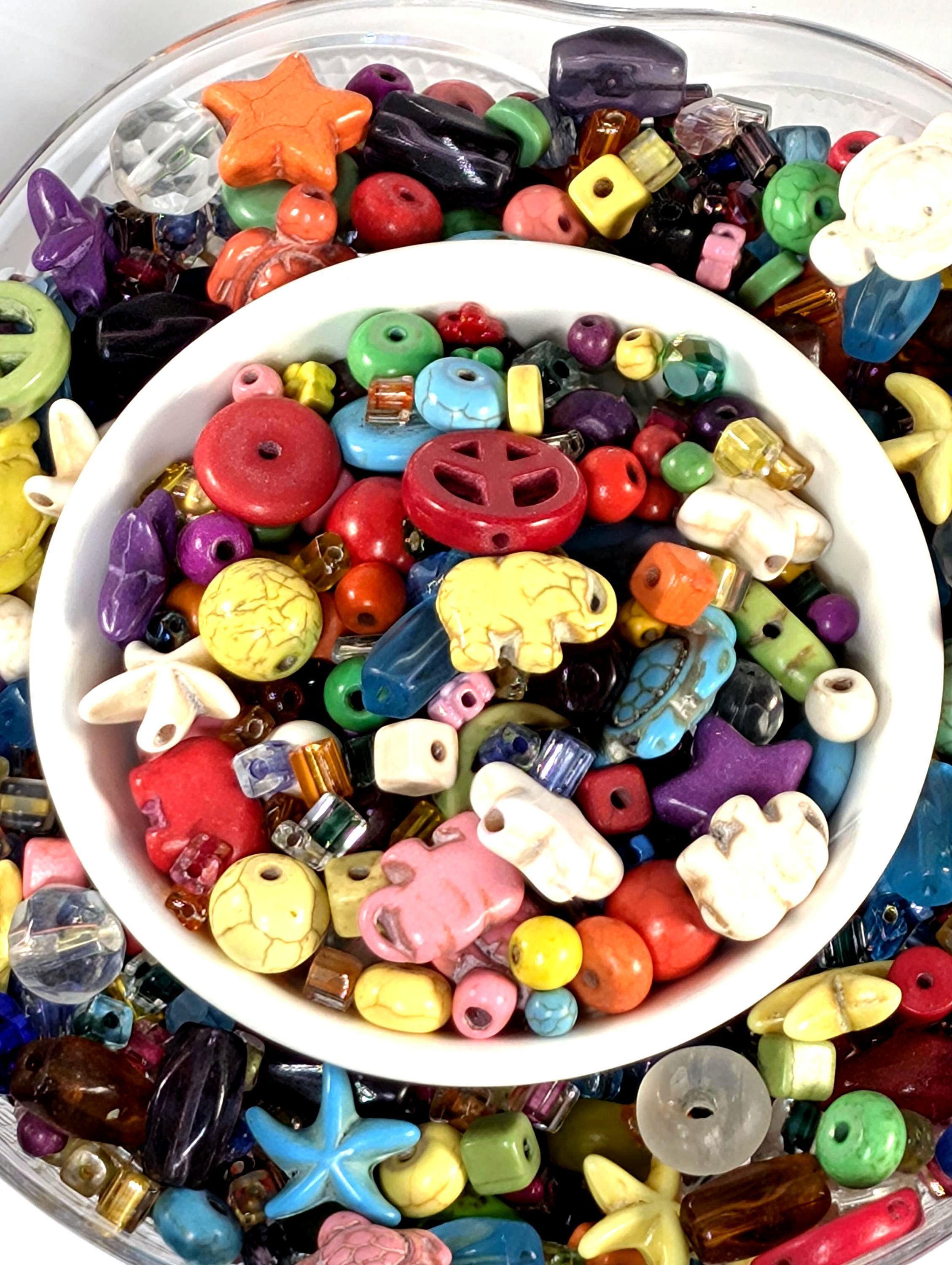 School Of Howlite Glass, Gemstone & Metal Bead Mix By Learise, 2oz pkg