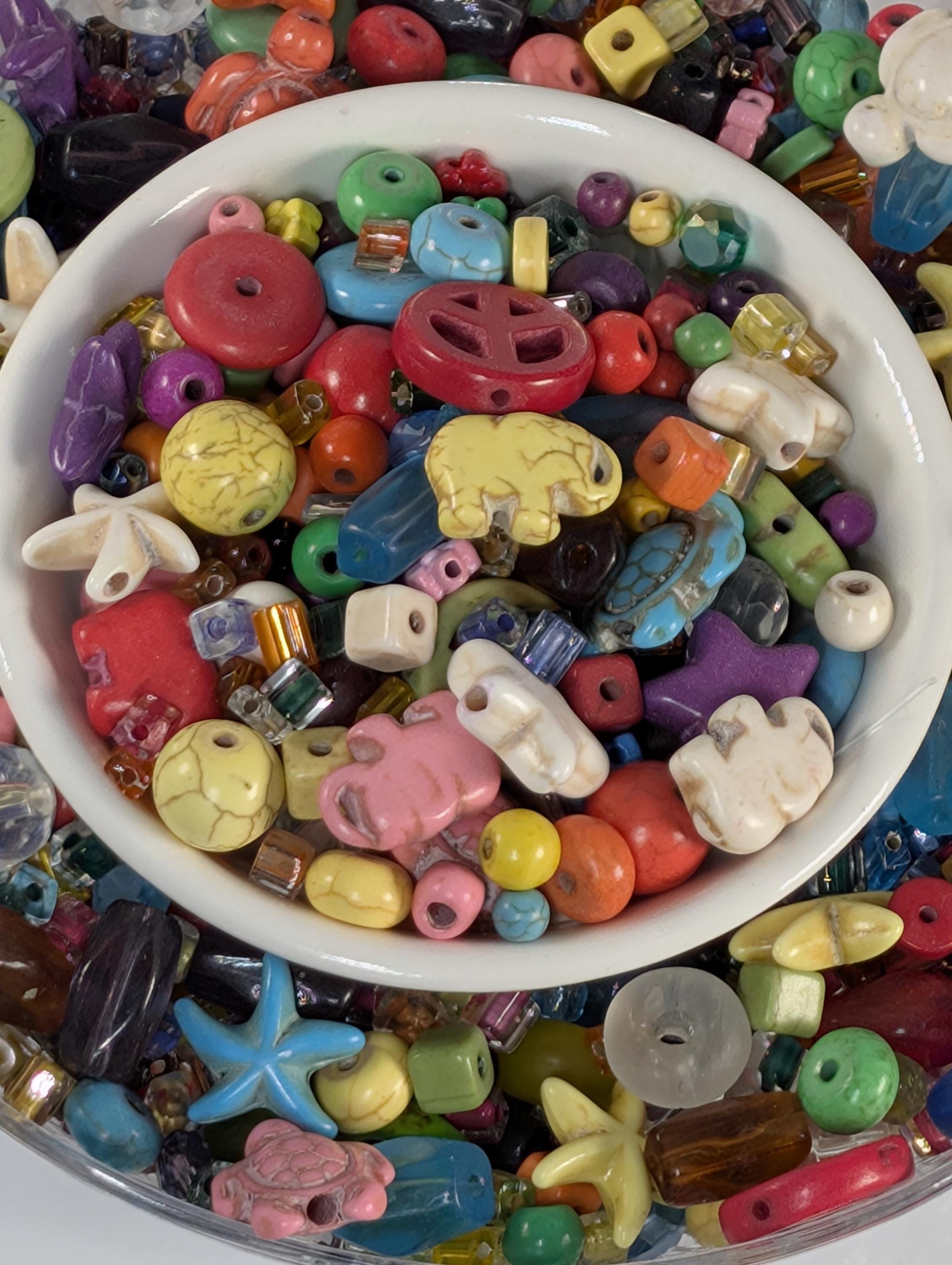 School Of Howlite Glass, Gemstone & Metal Bead Mix By Learise, 2oz pkg