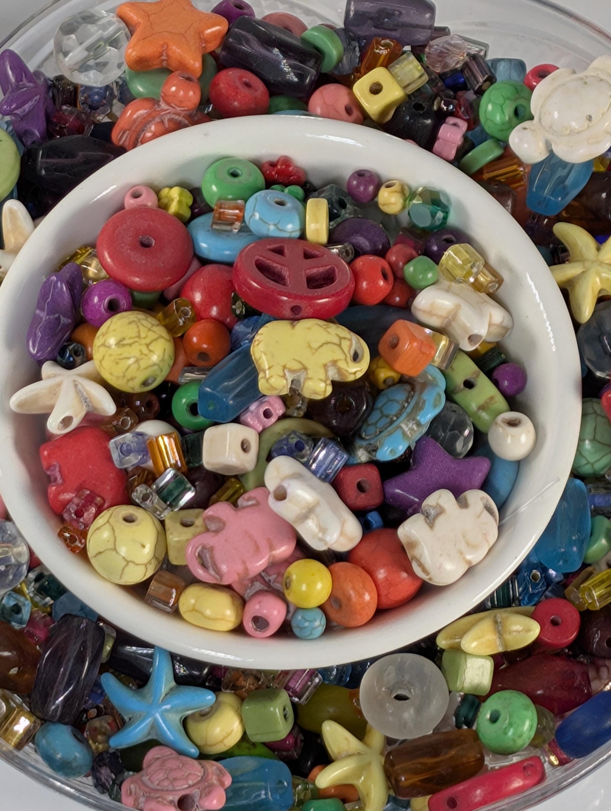 School Of Howlite Glass, Gemstone & Metal Bead Mix By Learise, 2oz pkg