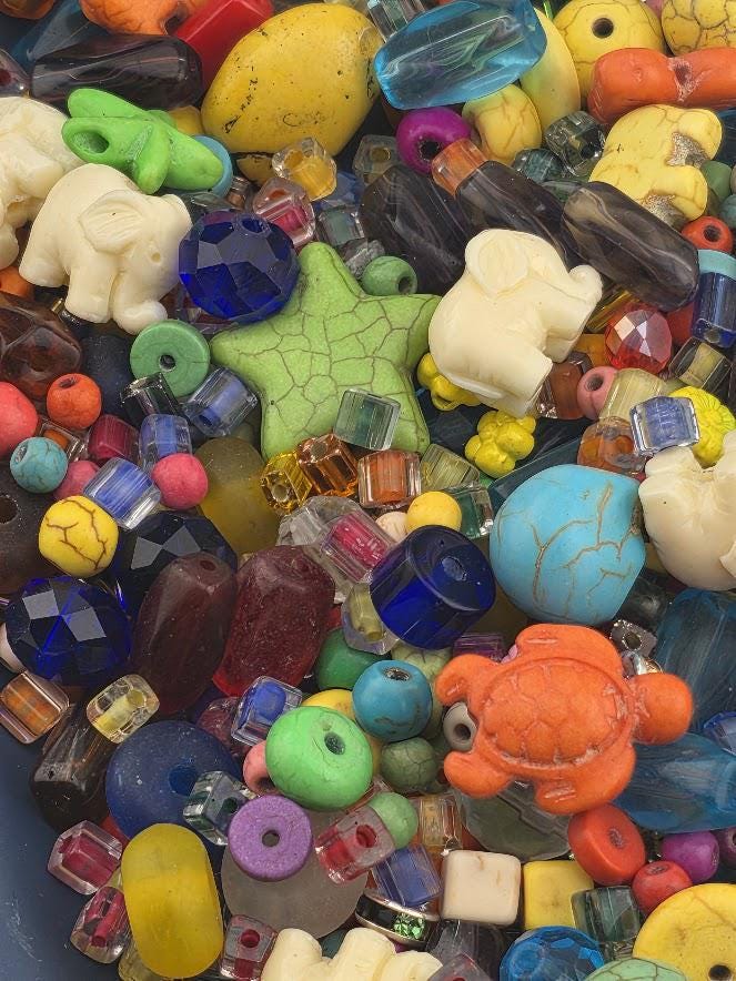 School Of Howlite Glass, Gemstone & Metal Bead Mix By Learise, 2oz pkg