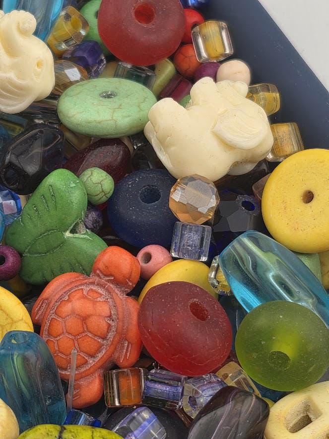 School Of Howlite Glass, Gemstone & Metal Bead Mix By Learise, 2oz pkg