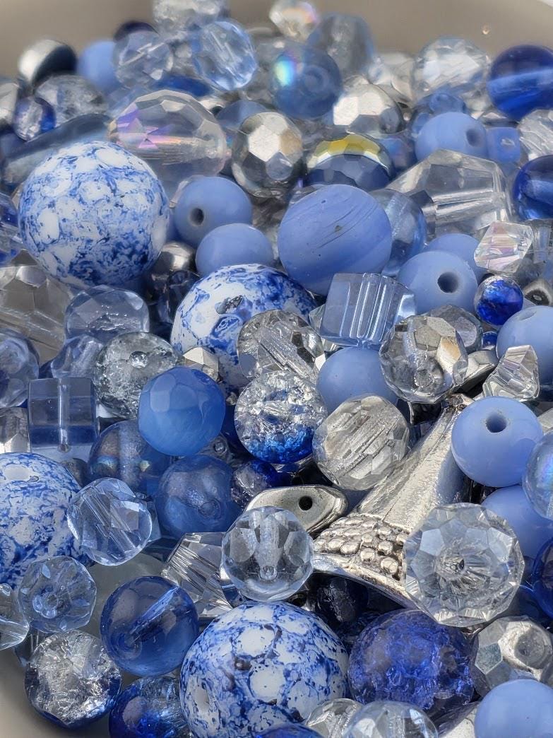 Learise Exclusive "Silver Lined Skies" Glass Bead Soup Mix (56g Pkg)