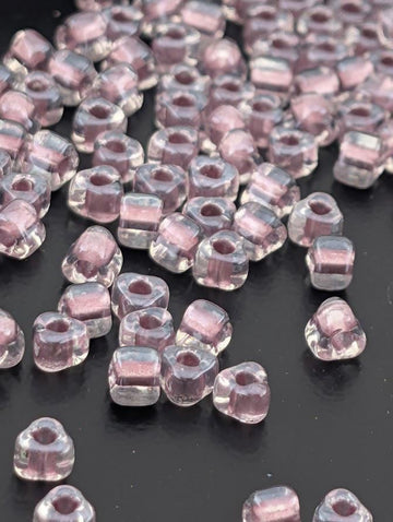 Crystal/Amethyst Inside Color Lined Sparkle Miyuki Triangle Size 5/0 (15g Pkg)