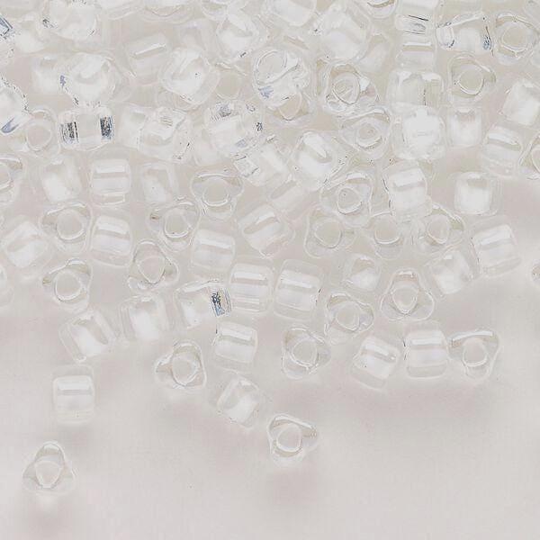 Crystal/White Inside Color Lined Miyuki Triangle Size 8/0 (15g Pkg)