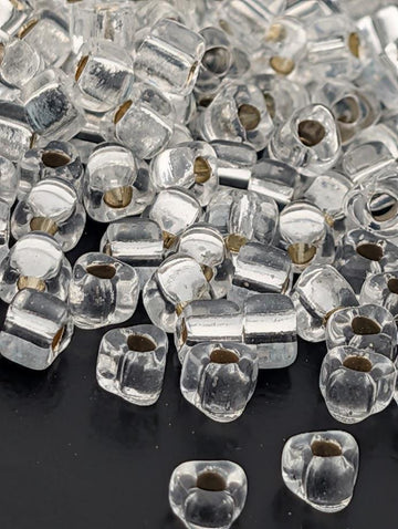 Crystal Translucent Silver Lined Miyuki Triangle Size 5/0 (15g Pkg)