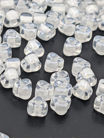 Crystal/White Inside Color Lined Miyuki Triangle Size 5/0 (15g Pkg)
