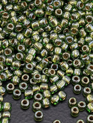 Gold-Lined Luster - Peridot Size 11/0 Toho Round 2.5" tube